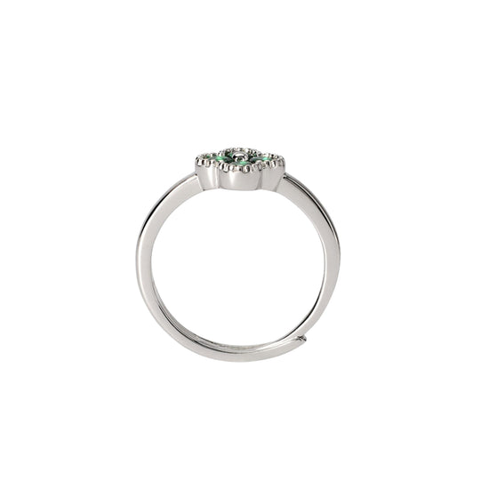 Anello Mabina Gioielli Jasmine da donna con zirconi verdi Regolabile dalla 11 alla 19