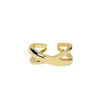Anello regolabile intrecciato Mabina in argento placcato oro regolabili