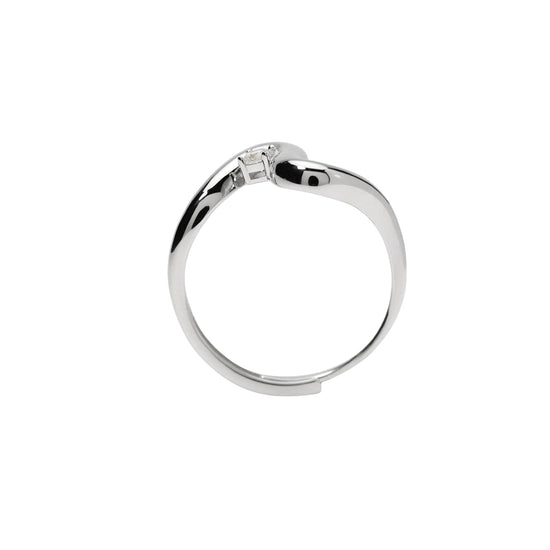 Anello regolabile Mabina in argento forma ondulata e zircone Regolabile dalla 11 alla 19