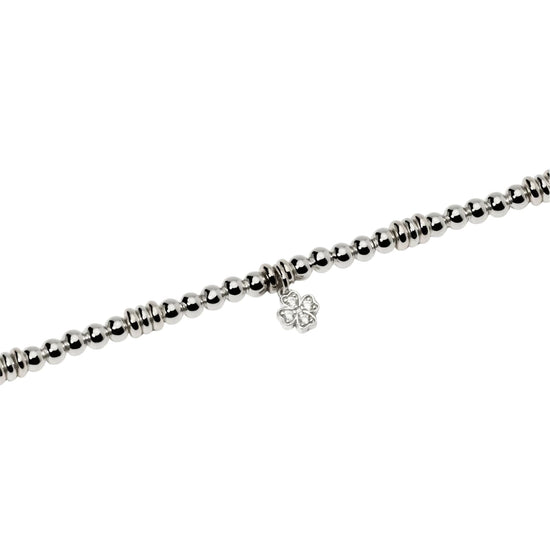 Bracciale con pendente Mabina argento e zirconi quadrifoglio L 19 cm