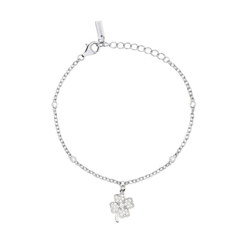 Bracciale catena con pendente Mabina argento e zirconi L 19 cm