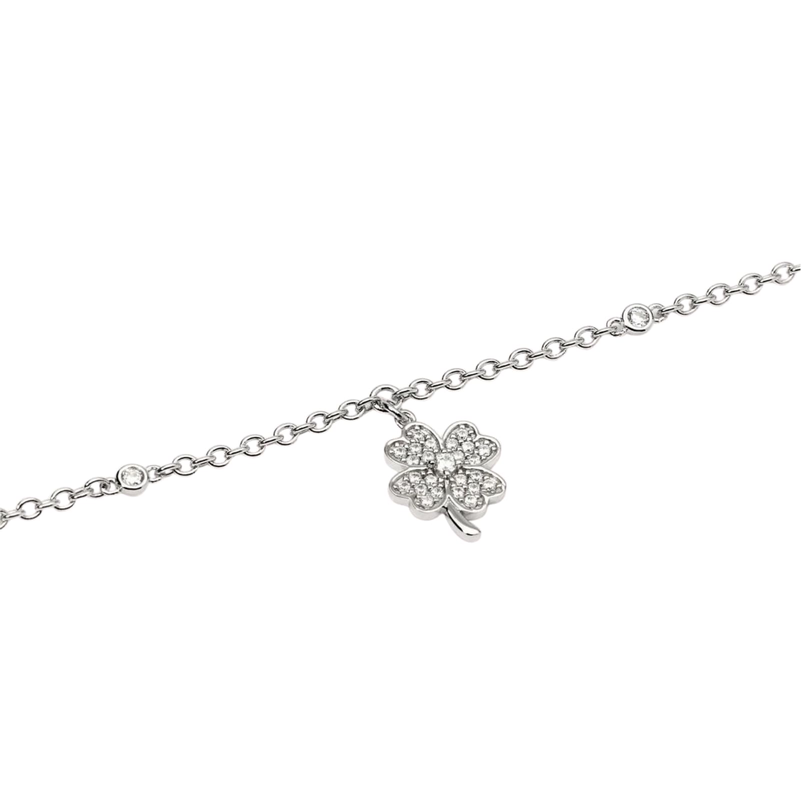 Bracciale catena con pendente Mabina argento e zirconi L 19 cm