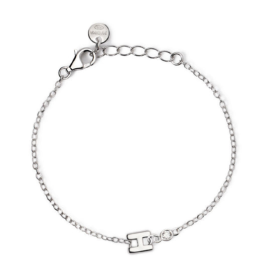 bracciale mabina junior in argento con iniziale h e diamante 533925h
