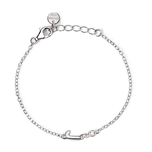 bracciale mabina junior in argento con iniziale j e diamante 533925j