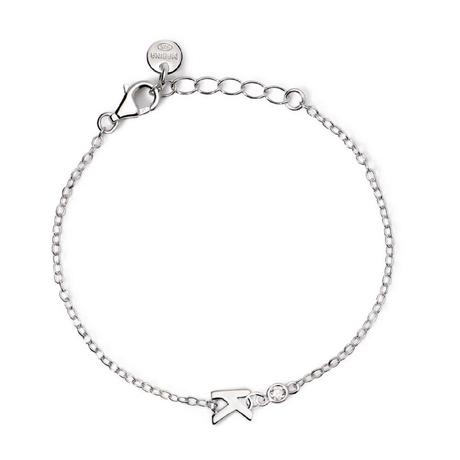 bracciale mabina junior in argento con iniziale k e diamante 533925k
