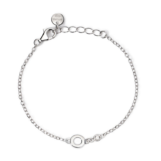 bracciale mabina junior in argento con iniziale o e diamante 533925o