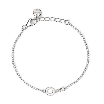 bracciale mabina junior in argento con iniziale o e diamante 533925o