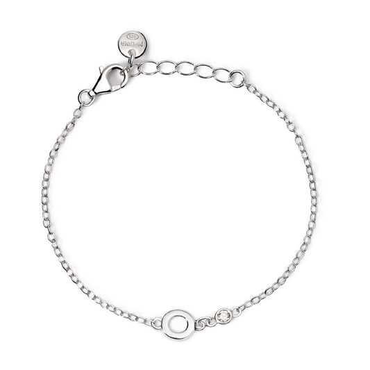 bracciale mabina junior in argento con iniziale o e diamante 533925o