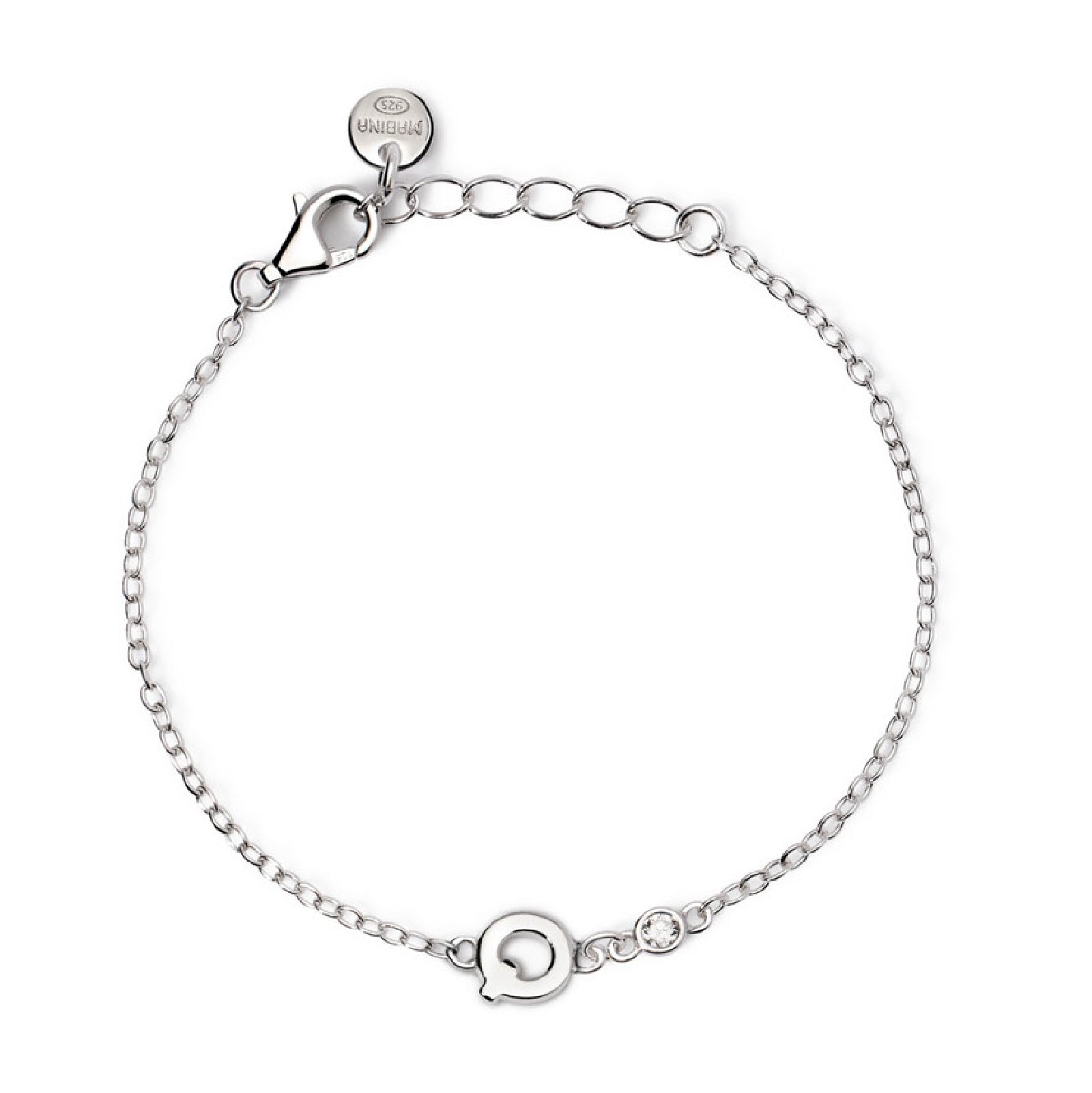 bracciale mabina junior in argento con iniziale q e diamante 533925q