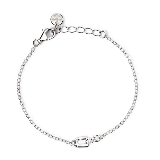 bracciale mabina junior in argento con iniziale u e diamante 533925u