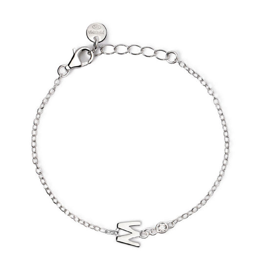 bracciale mabina junior in argento con iniziale w e diamante 533925w