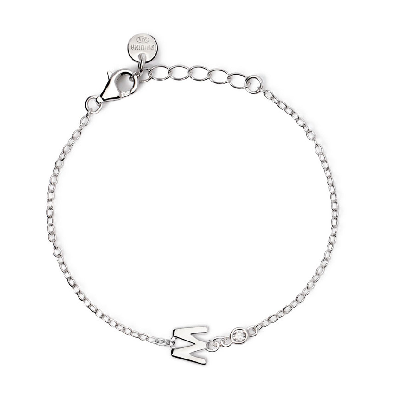 bracciale mabina junior in argento con iniziale w e diamante 533925w