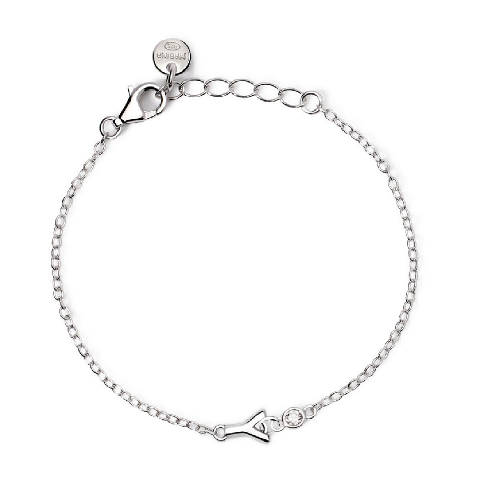 bracciale mabina junior in argento con iniziale y e diamante 533925y