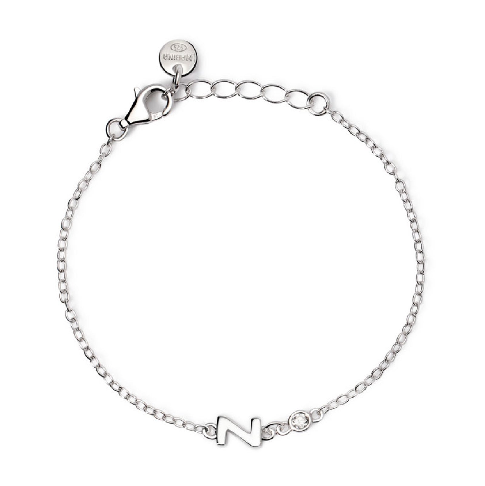 bracciale mabina junior in argento con iniziale z e diamante 533925z