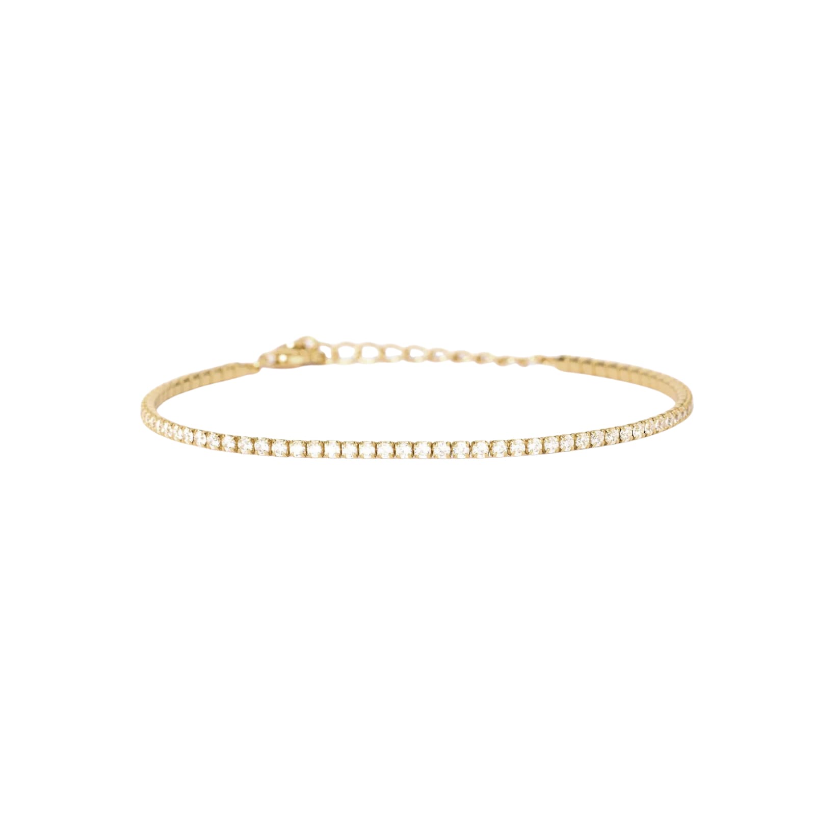 Bracciale tennis Mabina argento placcato oro con zirconi M 18,5 cm