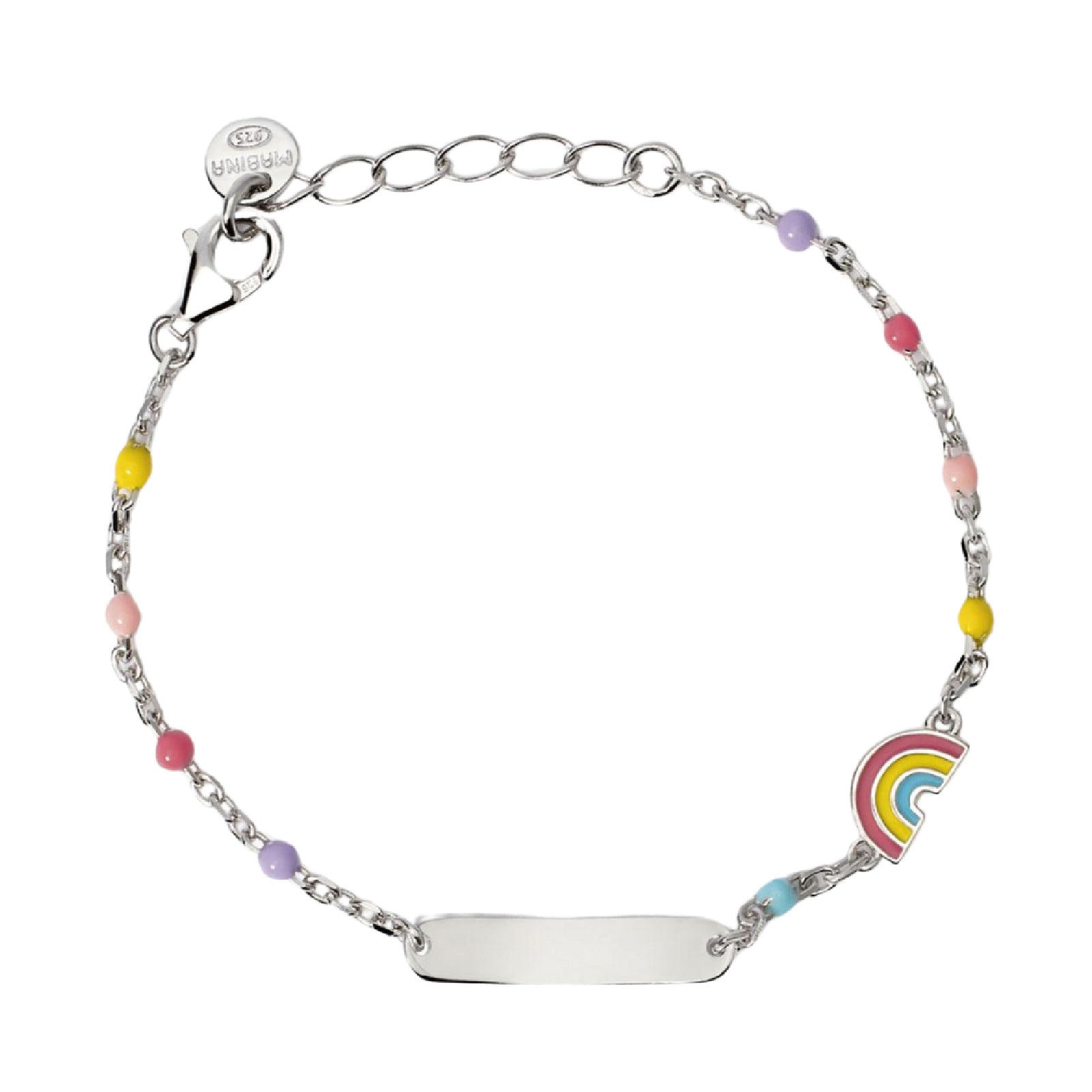 Bracciale con smalto Mabina Junior da bambina con arcobaleno Regolabile 12-14 cm