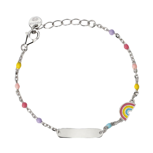Bracciale con smalto Mabina Junior da bambina con arcobaleno Regolabile 12-14 cm