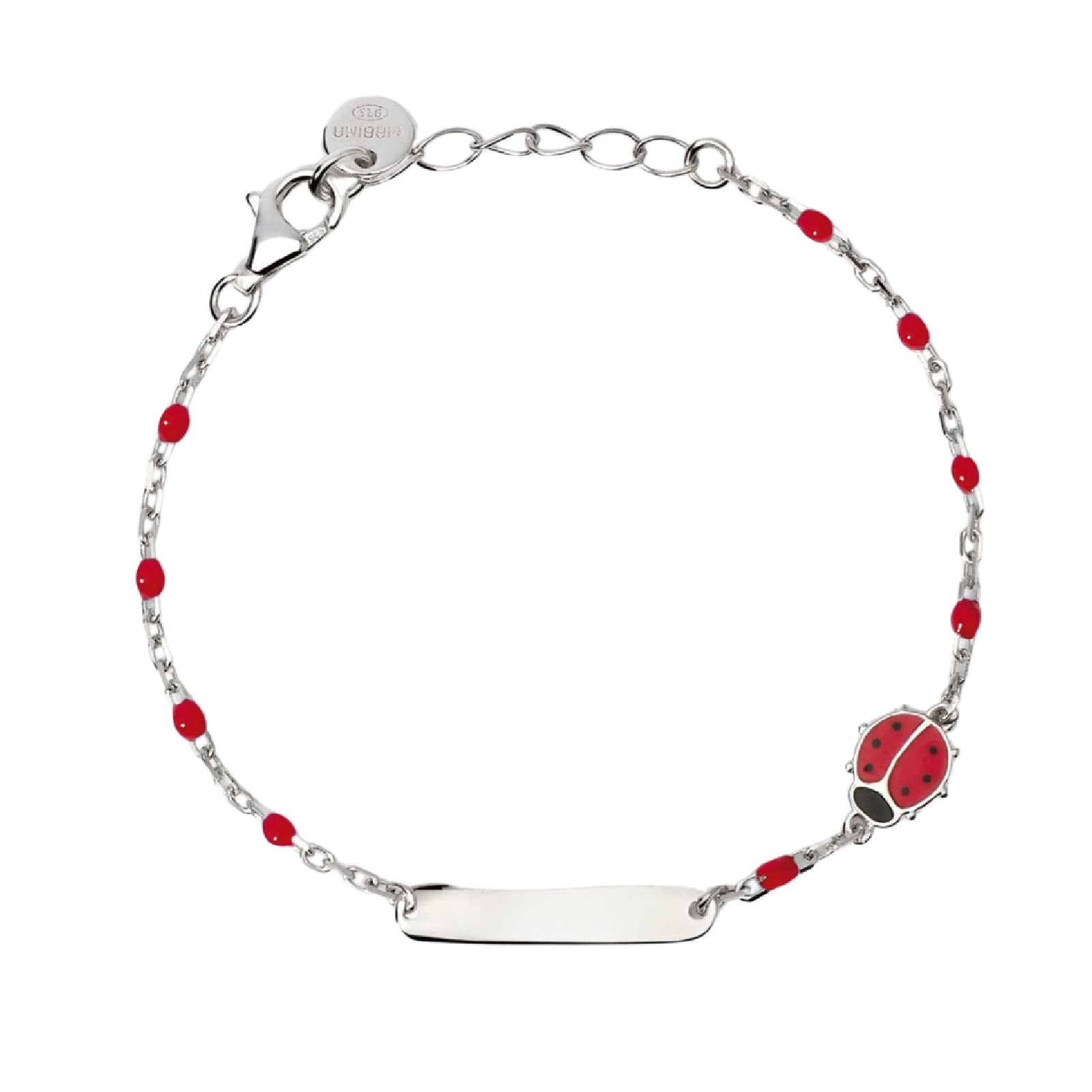 Bracciale con smalto Mabina Junior da bambina con coccinella Regolabile 12-14 cm