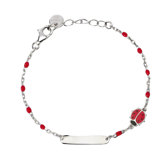 Bracciale con smalto Mabina Junior da bambina con coccinella Regolabile 12-14 cm