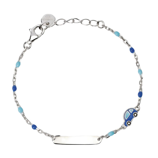 Bracciale bimbo Mabina Junior con macchinina e piastrina Regolabile 12-14 cm