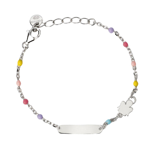 Bracciale argento e smalto Mabina Junior con angioletto Regolabile 12-14 cm