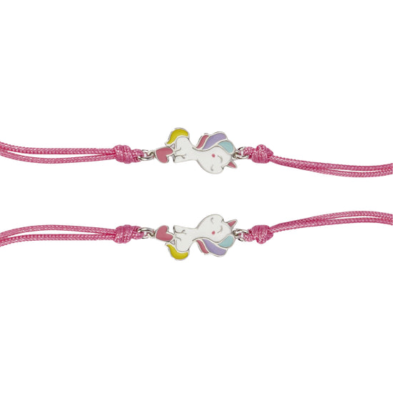 Set di due bracciali Best Friends Mabina Junior con unicorno REGOLABILE