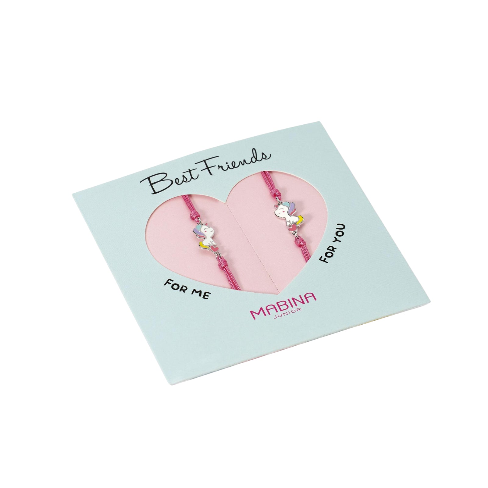 Set di due bracciali Best Friends Mabina Junior con unicorno REGOLABILE