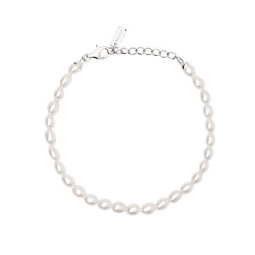 Bracciale catena Mabina Thelma in argento con perle bianche Regolabile 16-19 cm