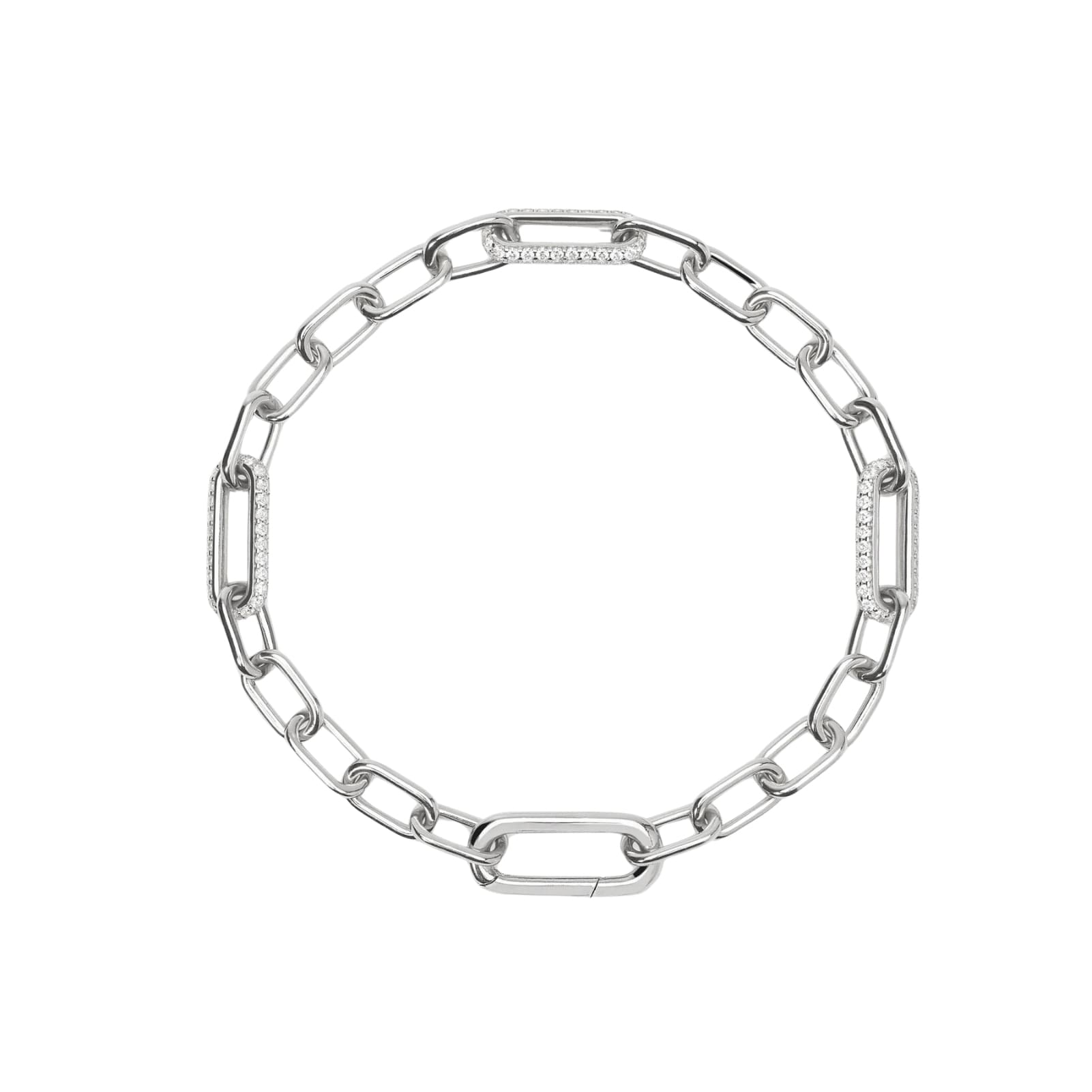 Bracciale Mabina Rue Madame maglie ovali argento e zirconi 19,5 cm
