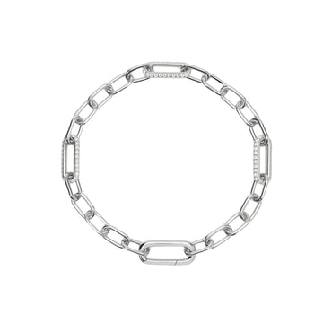 Bracciale Mabina Rue Madame maglie ovali argento e zirconi 19,5 cm