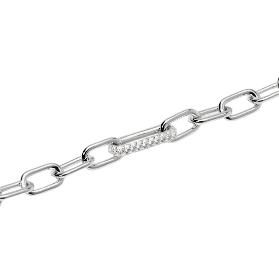 Bracciale Mabina Rue Madame maglie ovali argento e zirconi 19,5 cm
