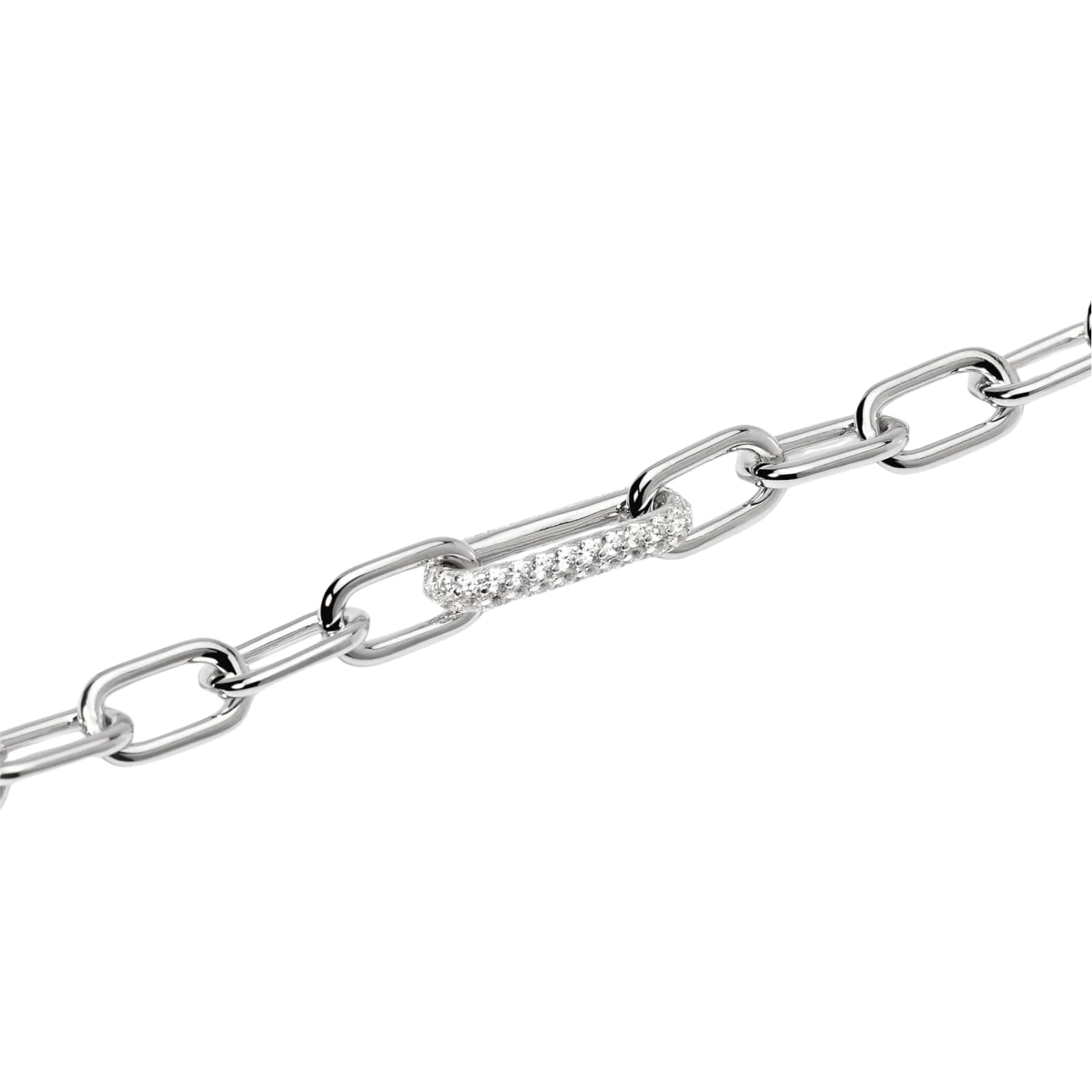 Bracciale Mabina Rue Madame maglie ovali argento e zirconi 19,5 cm