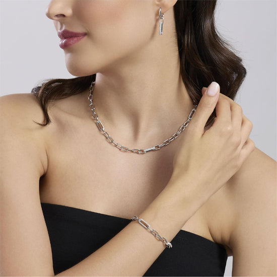 Bracciale Mabina Rue Madame maglie ovali argento e zirconi 19,5 cm