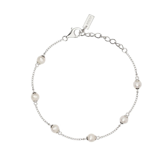 Bracciale catena Mabina C’era una volta in argento con perle Regolabile 16-19 cm