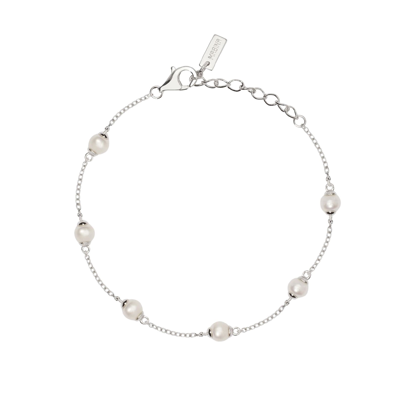 Bracciale catena Mabina C’era una volta in argento con perle Regolabile 16-19 cm