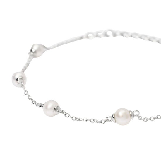 Bracciale catena Mabina C’era una volta in argento con perle Regolabile 16-19 cm