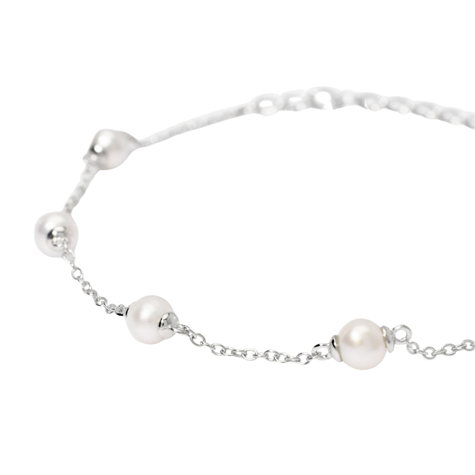 Bracciale catena Mabina C’era una volta in argento con perle Regolabile 16-19 cm