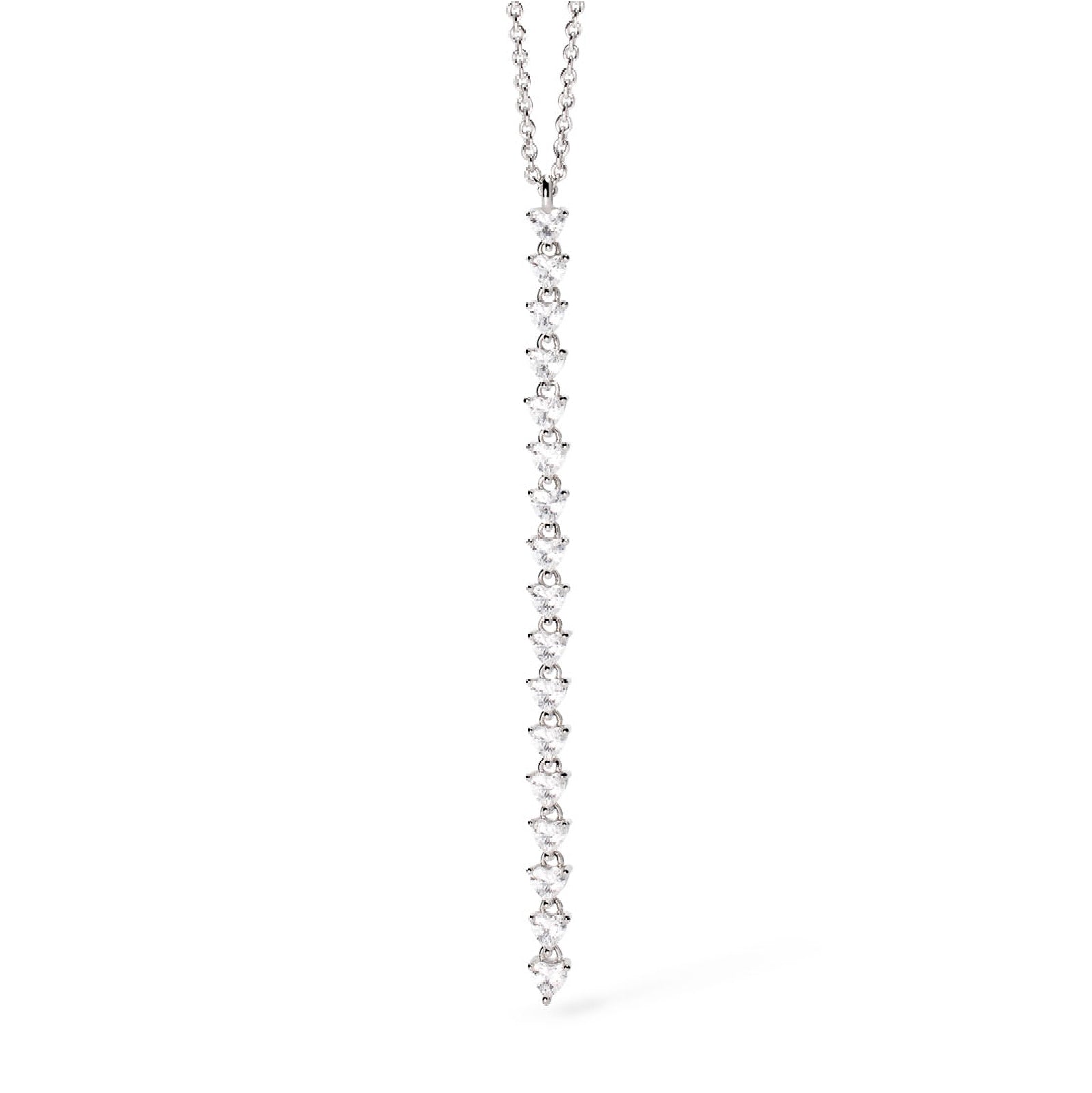 collana girocollo mabina in argento con zirconi bianchi a cuore 553740