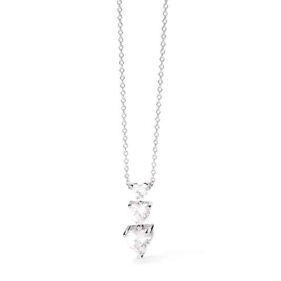 collana trilogy mabina in argento con zirconi bianchi a cuore 553743