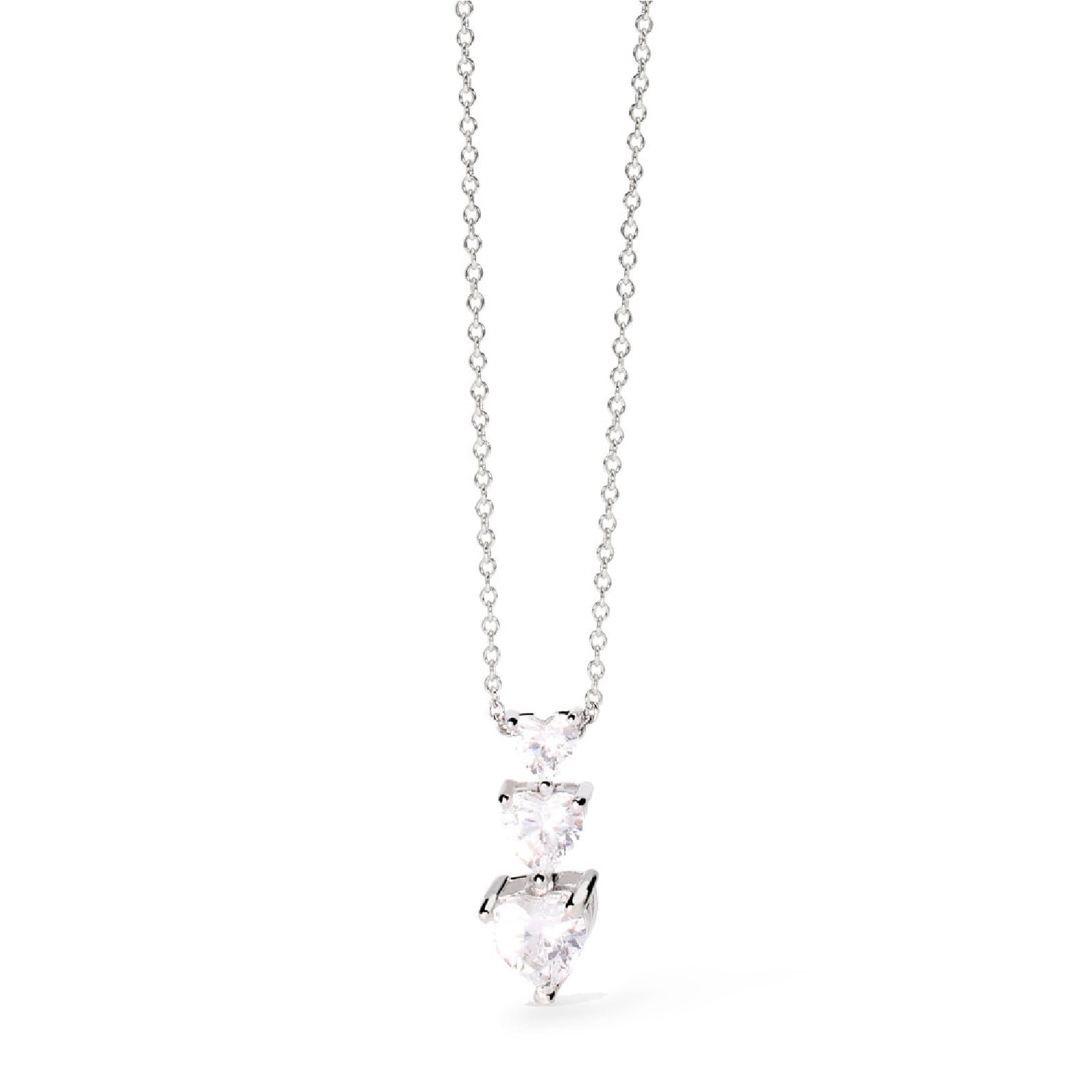 collana trilogy mabina in argento con zirconi bianchi a cuore 553743