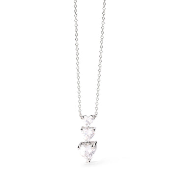 collana trilogy mabina in argento con zirconi bianchi a cuore 553743