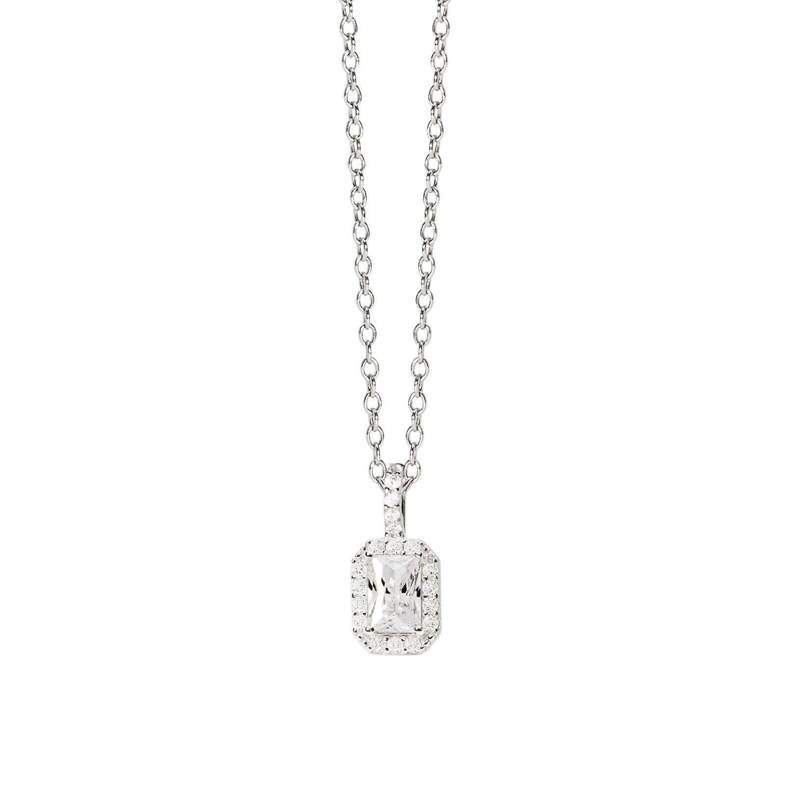 Collana donna Mabina in argento con ciondolo di zirconi MISURA UNICA
