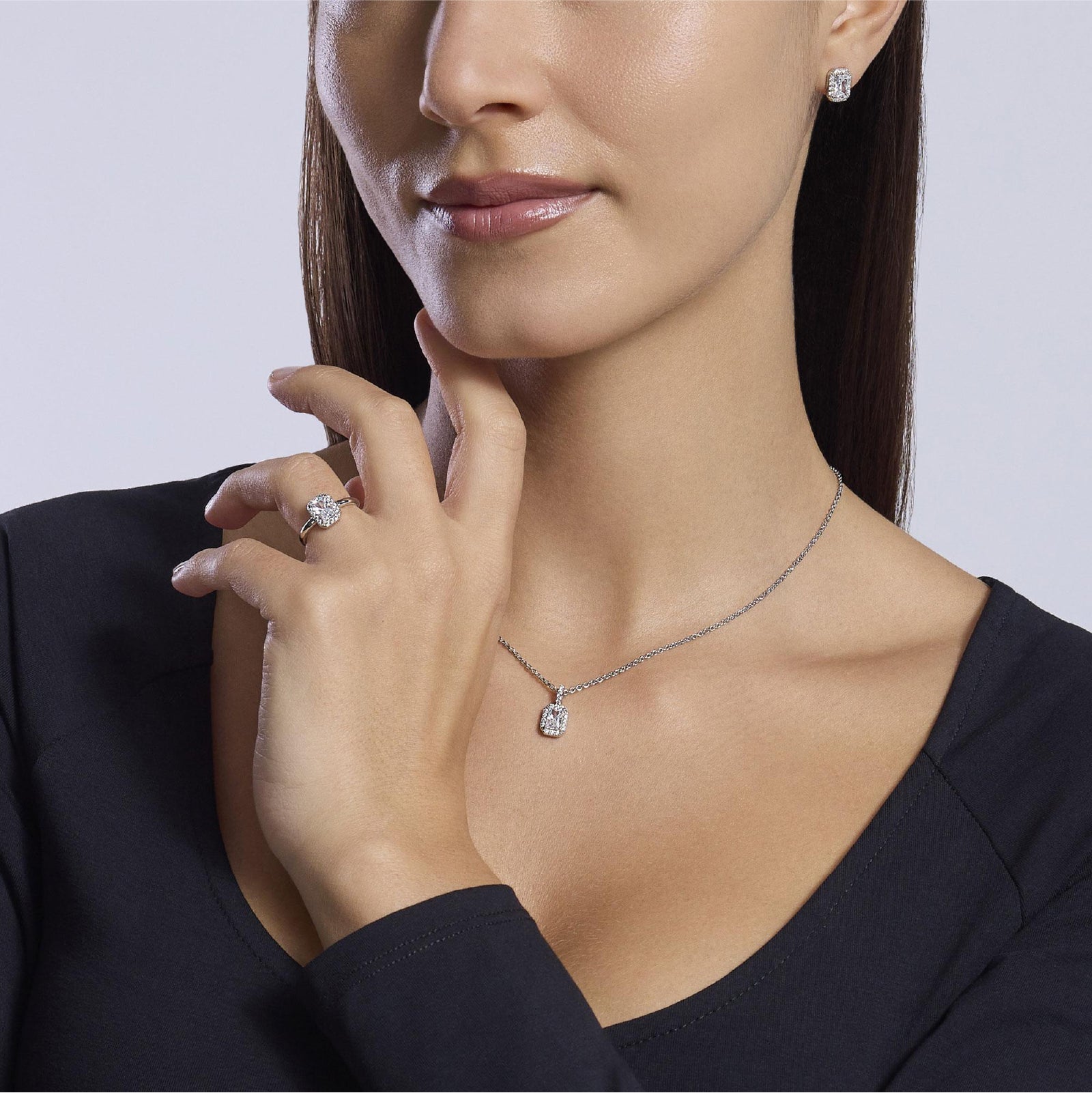 Collana donna Mabina in argento con ciondolo di zirconi MISURA UNICA
