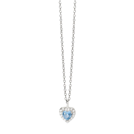 Collana Mabina Gioielli Love Affair da donna con cuore azzurro MISURA UNICA