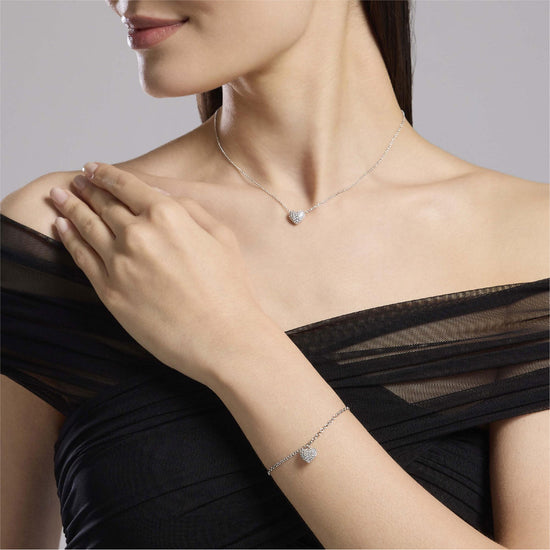 Collana da donna Mabina Gioielli in argento e cuore di zirconi MISURA UNICA