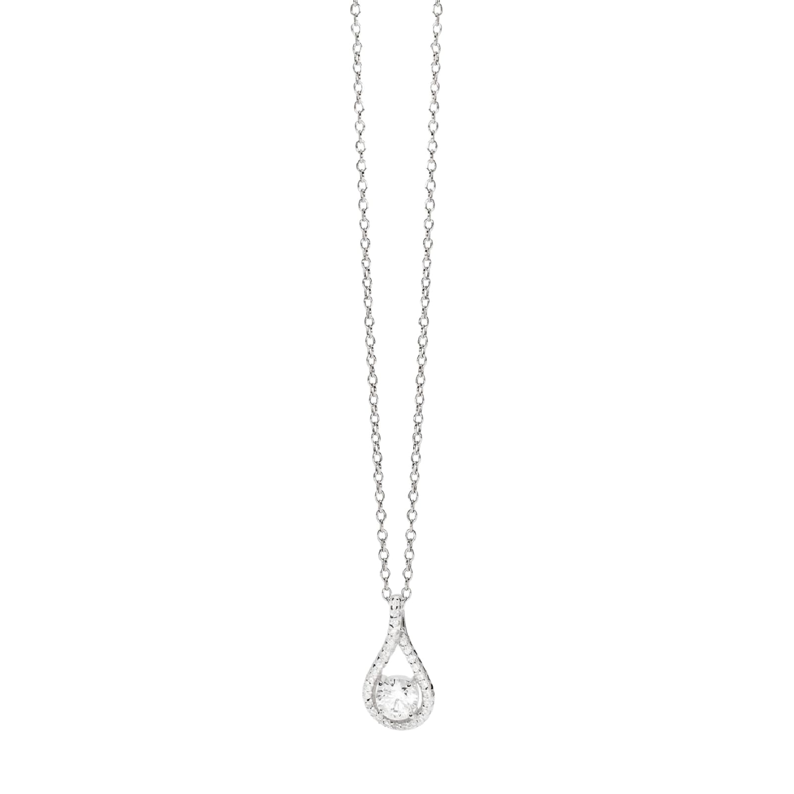 Collana girocollo Mabina in argento con pendente di zirconi MISURA UNICA
