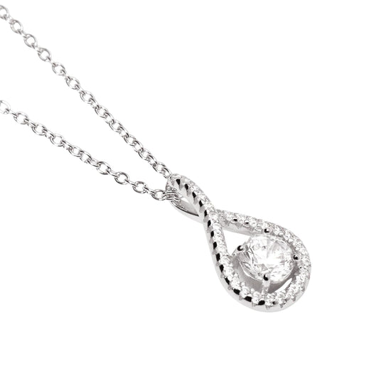 Collana girocollo Mabina in argento con pendente di zirconi MISURA UNICA