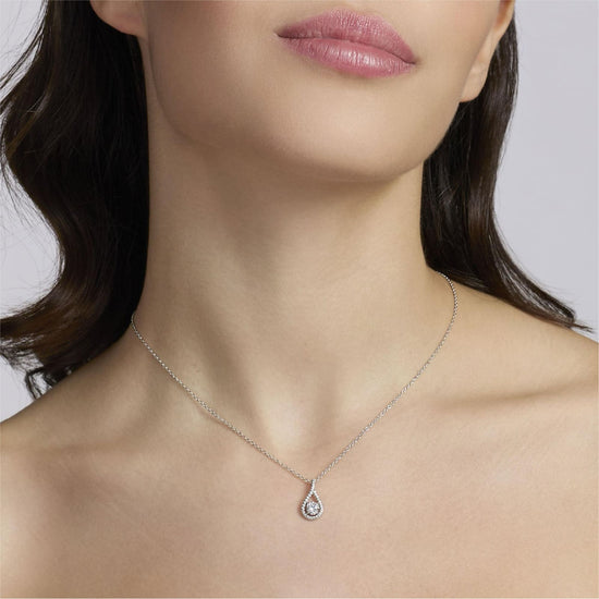 Collana girocollo Mabina in argento con pendente di zirconi MISURA UNICA