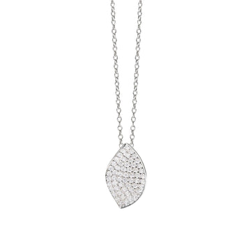 Collana girocollo Mabina argento pendente foglia di zirconi MISURA UNICA