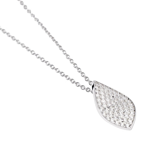 Collana girocollo Mabina argento pendente foglia di zirconi MISURA UNICA
